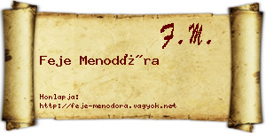 Feje Menodóra névjegykártya